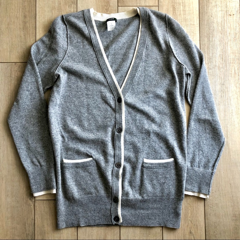 J. Crew Wool and Cashmere Cardigan Sweater